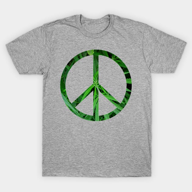 weed marijuana cannabis ganja peace sign for peace lover and pothead gift T-Shirt by Arteestic